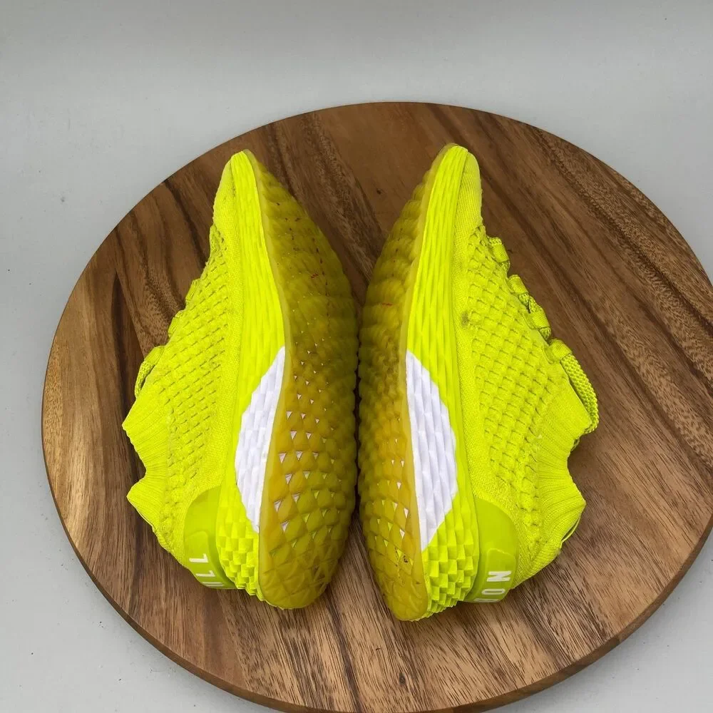 Nobull Shoes Womens Size 10 Neon Yellow Knit Running Comfort Walking Sneakers